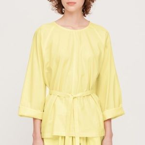 Uniqlo yellow tie up top